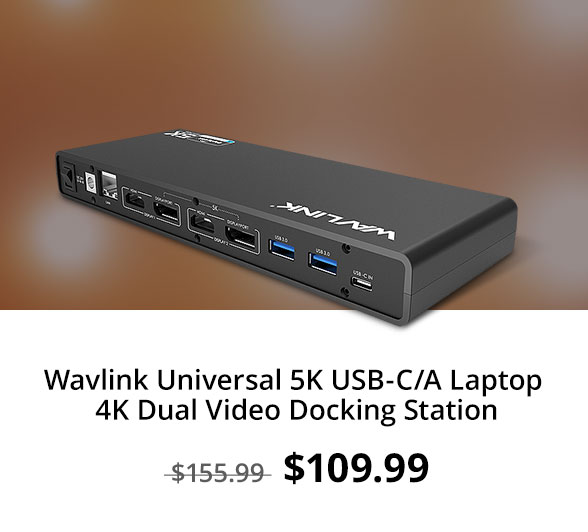 Wavlink Universal 5K USB-C/A Laptop 4K Dual Video Docking Station