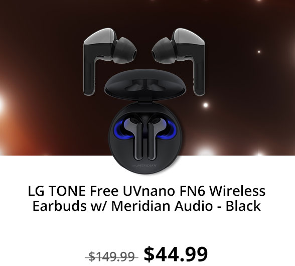 LG TONE Free UVnano FN6 Wireless Earbuds w/ Meridian Audio - Black