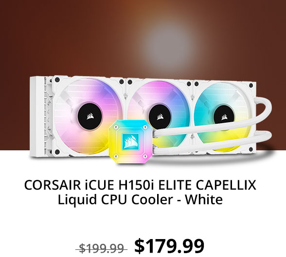 CORSAIR iCUE H150i ELITE CAPELLIX Liquid CPU Cooler - White