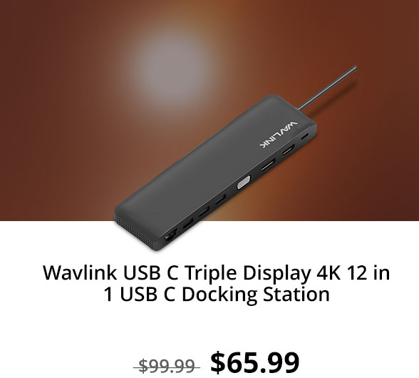 Wavlink USB C Triple Display 4K 12 in 1 USB C Docking Station