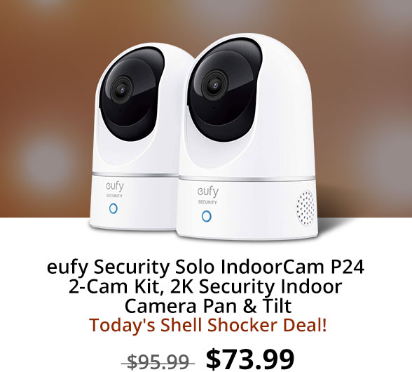 eufy Security Solo IndoorCam P24 2-Cam Kit, 2K Security Indoor Camera Pan & Tilt