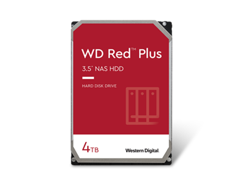 WD Red Plus 4TB NAS Hard Disk Drive - 5400 RPM Class SATA 6Gb/s, CMR, 128MB Cache, 3.5 Inch - WD40EFZX