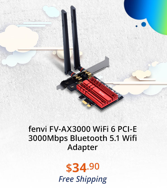 fenvi FV-AX3000 WiFi 6 PCI-E 3000Mbps Bluetooth 5.1 Wifi Adapter