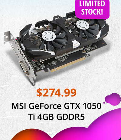 MSI GeForce GTX 1050 Ti 4GB GDDR5 