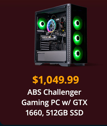 ABS Challenger Gaming PC w/ GTX 1660, 512GB SSD