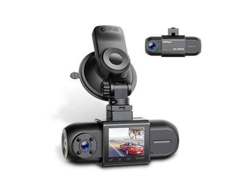 CAMPARK DC35 Dual Dash Cam 1080P+1080P Car Camera Driving Recorder with GPS , WDR Night Vision, Parking Monitor, G-Sensor, 1.5" LCD Screen, Support 256GB