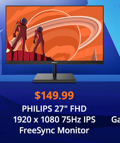 $149.99 PHILIPS 27 FHD 1920 x 1080 75Hz IPS FreeSync Monitor