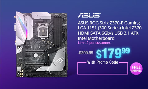 ASUS ROG Strix Z370-E Gaming LGA 1151 (300 Series) Intel Z370 HDMI SATA 6Gb/s USB 3.1 ATX Intel Motherboard