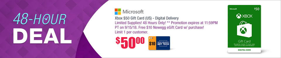 Xbox $50 Gift Card (US) - Digital Delivery