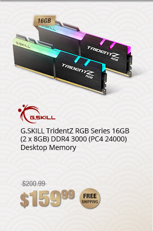 G.SKILL TridentZ RGB Series 16GB (2 x 8GB) DDR4 3000 (PC4 24000) Desktop Memory