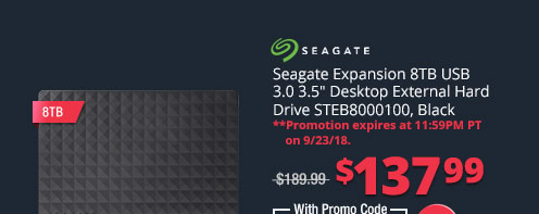 Seagate Expansion 8TB USB 3.0 3.5" Desktop External Hard Drive STEB8000100, Black