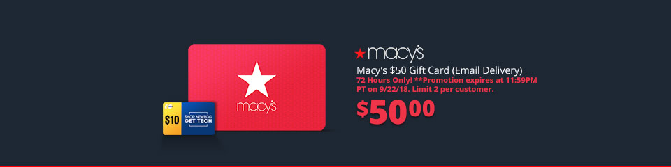Macy's $50 Gift Card (Email Delivery)