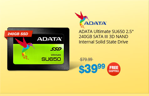 ADATA Ultimate SU650 2.5" 240GB SATA III 3D NAND Internal Solid State Drive