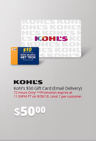 Kohl's $50 Gift Cards (Email Delivery)