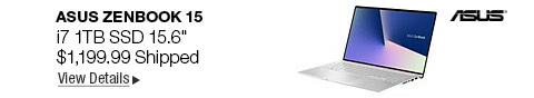 Newegg Flash - ASUS ZenBook 15 i7 1TB SSD 15.6"