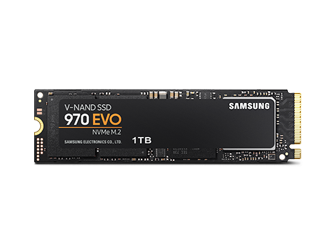 SAMSUNG 970 EVO M.2 2280 1TB PCIe Gen3. X4, NVMe 1.3 64L V-NAND 3-Bit MLC Internal Solid State Drive 
