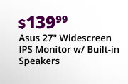 Asus 27" Widescreen IPS Monitor w/ Built-in Speakers