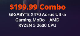 Combo GIGABYTE X470 Aorus Ultra Gaming MoBo + AMD Ryzen 7 2700X 