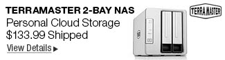 Newegg Flash TerraMaster F2-210 2-bay NAS Quad Core CPU 4K Transcoding Media Server Personal Cloud Storage (Diskless)