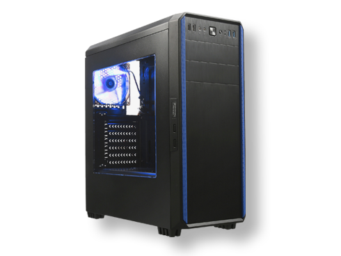 DIYPC J180-BL Black Dual USB 3.0 ATX Mid Tower Gaming Computer Case with Build-in 2 x Fans