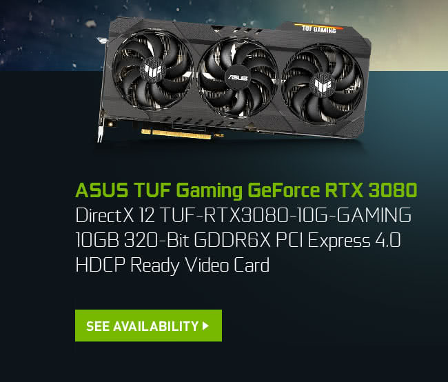 ASUS TUF Gaming GeForce RTX 3080 DirectX 12 TUF-RTX3080-10G-GAMING 10GB 320-Bit GDDR6X PCI Express 4.0 HDCP Ready Video Card