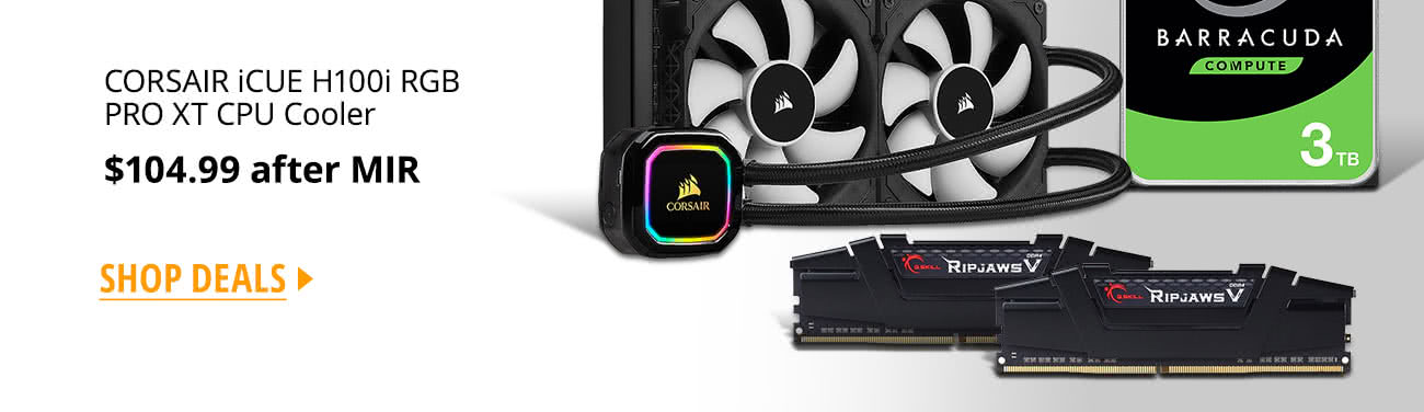 $104.99 after MIR: CORSAIR iCUE H100i RGB PRO XT CPU Cooler