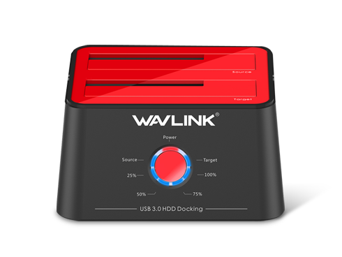 Wavlink ST334U-Red Updated Hard Drive Docking Station - USB 3.0 to SATA Dual Bay HDD Docking Station, Red