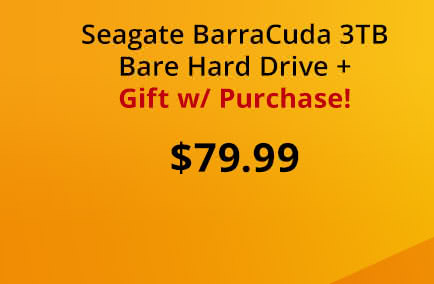 $79.99 Seagate BarraCuda 3TB HDD + Gift with Purchase! 