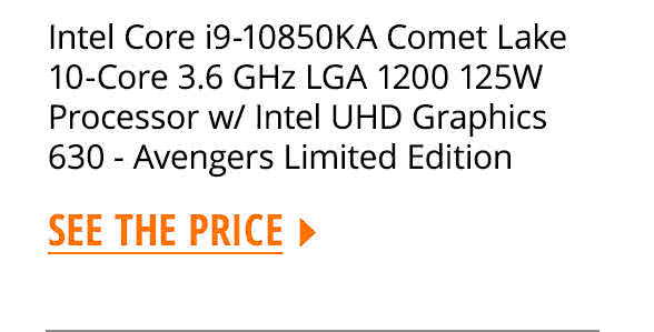 Intel Core i9-10850KA Comet Lake 10-Core 3.6 GHz LGA 1200 125W Processor w/ Intel UHD Graphics 630 - Avengers Limited Edition