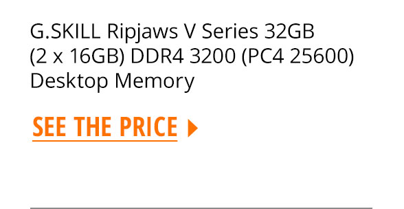 G.SKILL Ripjaws V Series 32GB (2 x 16GB) DDR4 3200 (PC4 25600) Desktop Memory