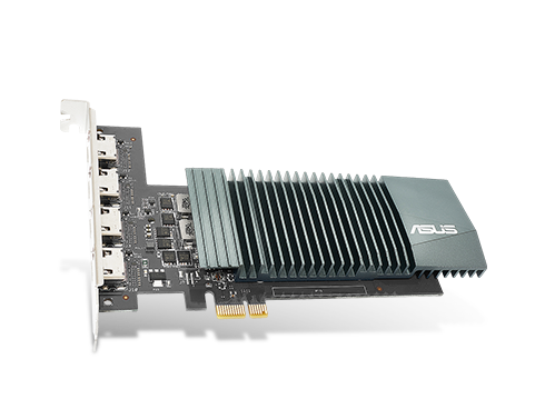 ASUS NVIDIA GeForce GT 710 Graphics Card (PCIe 2.0, 2GB GDDR5 Memory, 4 x HDMI Ports, Single-slot Design, Passive Cooling)