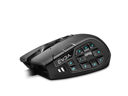 EVGA X15 MMO Gaming Mouse, 8k, Wired, Black, Customizable, 16,000 DPI, 5 Profiles, 20 Buttons, Ergonomic 904-W1-15BK-KR