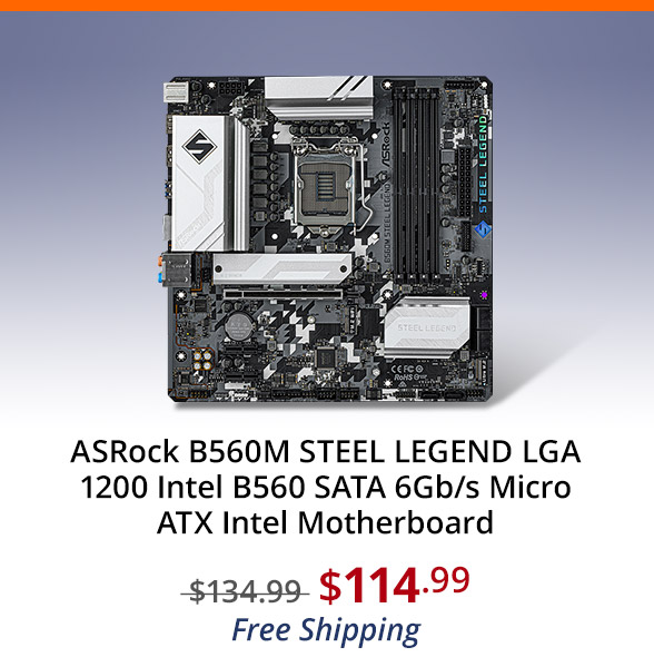 ASRock B560M STEEL LEGEND LGA 1200 Intel B560 SATA 6Gb/s Micro ATX Intel Motherboard