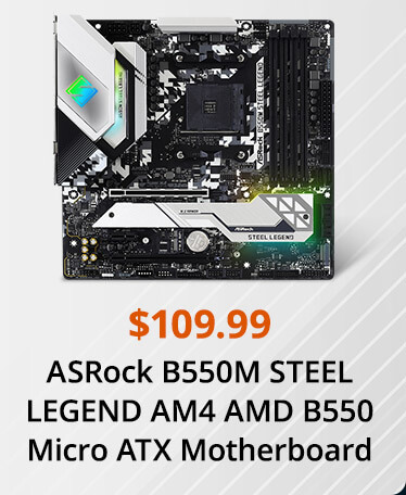 ASRock B550M STEEL LEGEND AM4 AMD B550 Micro ATX Motherboard