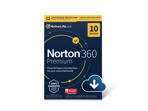 Norton 360 Premium 2021 - Antivirus software for 10 Devices with Auto Renewal - Includes VPN, PC Cloud Backup & Dark Web Monitoring powered by LifeLock [Download]
