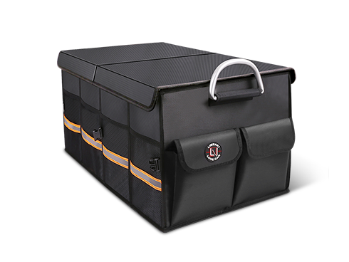 Trunk Organizer, LIBZAKI Cargo Organizer, Premium Multi Compartments Collapsible Portable Trunk Storage for Auto, SUV, Truck, Minivan - Black