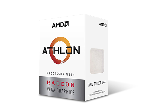 AMD Athlon 3000G Picasso (Zen+) 3.5GHz Dual-Core Unlocked OC AM4 Processor with Vega 3 Graphics