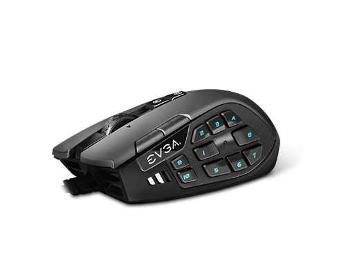 EVGA X15 MMO Gaming Mouse, 8k, Wired, Black, Customizable, 16,000 DPI, 5 Profiles, 20 Buttons, Ergonomic 904-W1-15BK-KR