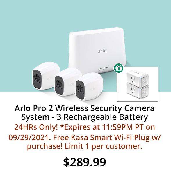 Arlo Pro 2 Wireless Security Camera System - 3 Rechargeable Battery