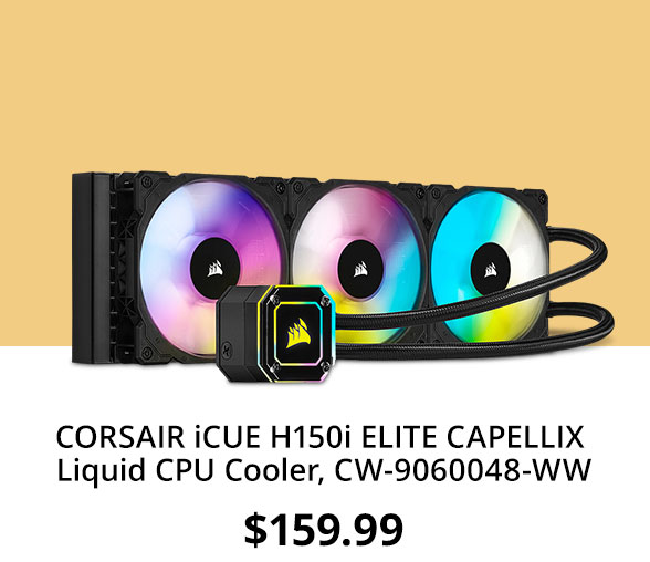 CORSAIR iCUE H150i ELITE CAPELLIX Liquid CPU Cooler, CW-9060048-WW