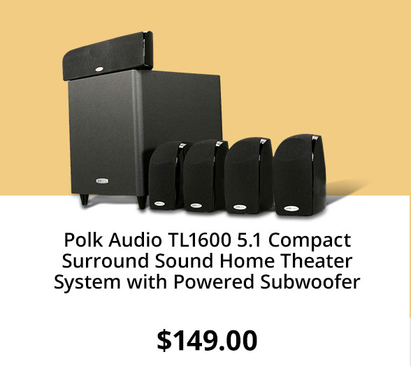 Polk Audio TL1600 5.1 Compact Surround Sound Home Theater System with Powered Subwoofer