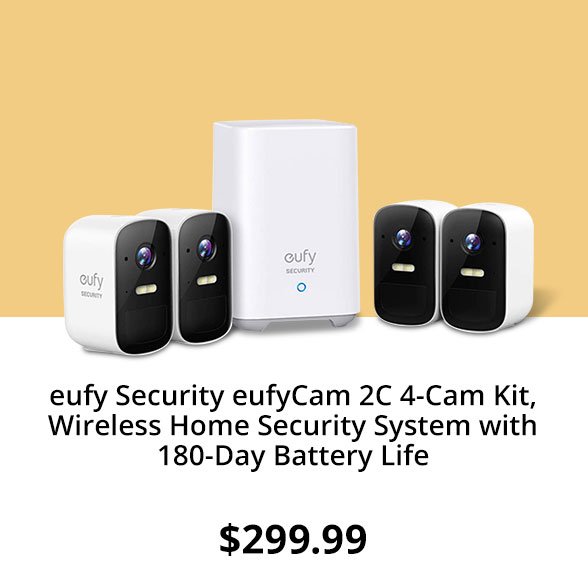 eufy Security eufyCam 2C 4-Cam Kit, Wireless Home Security System with 180-Day Battery Life