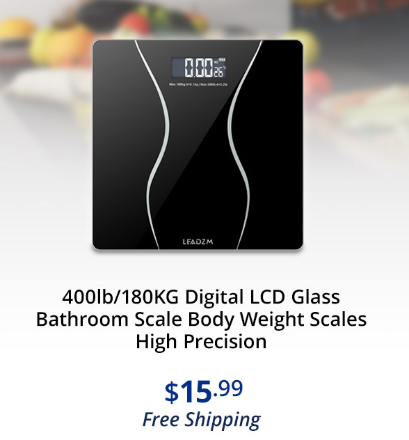 400lb/180KG Digital LCD Glass Bathroom Scale Body Weight Scales High Precision