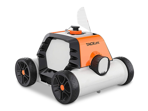 TACKLIFE HJ1103J Robotic Pool Cleaner, 90mins IPX8 Cordless Automatic Pool Vacuum With 2pcs Motors For Above/In-Ground Flat Pool Up To 860 Sq.Ft Orange