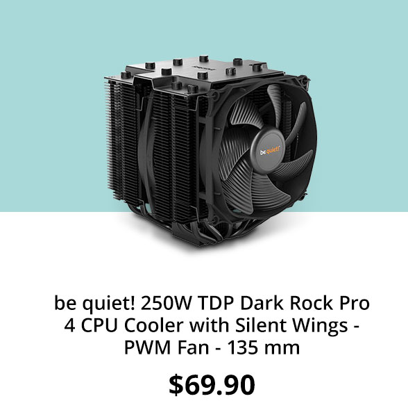 be quiet! 250W TDP Dark Rock Pro 4 CPU Cooler with Silent Wings - PWM Fan - 135 mm