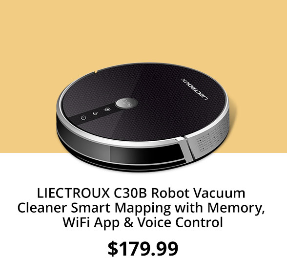 LIECTROUX C30B Robot Vacuum Cleaner Smart Mapping with Memory, WiFi App & Voice Control