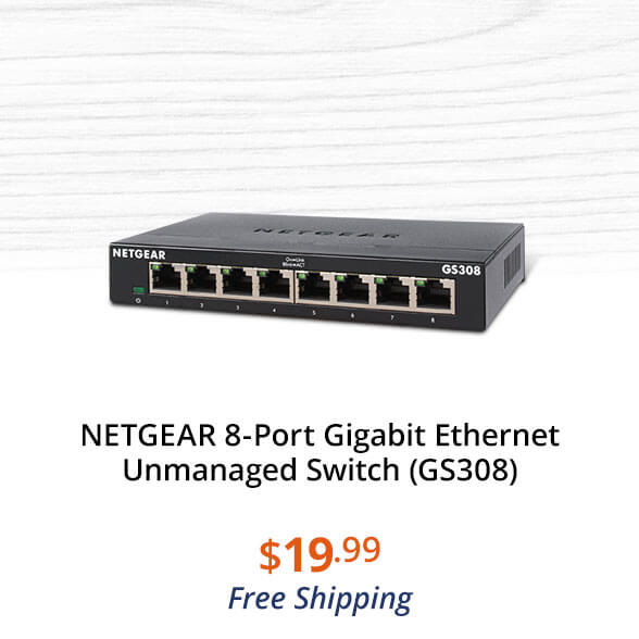 NETGEAR 8-Port Gigabit Ethernet Unmanaged Switch (GS308)