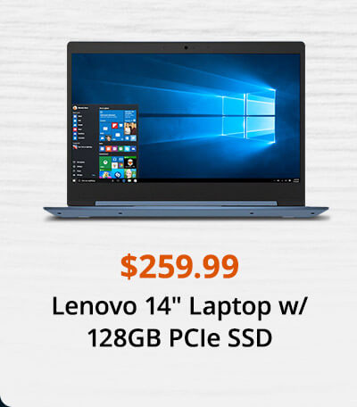 Lenovo 14" Laptop w/ 128GB PCIe SSD