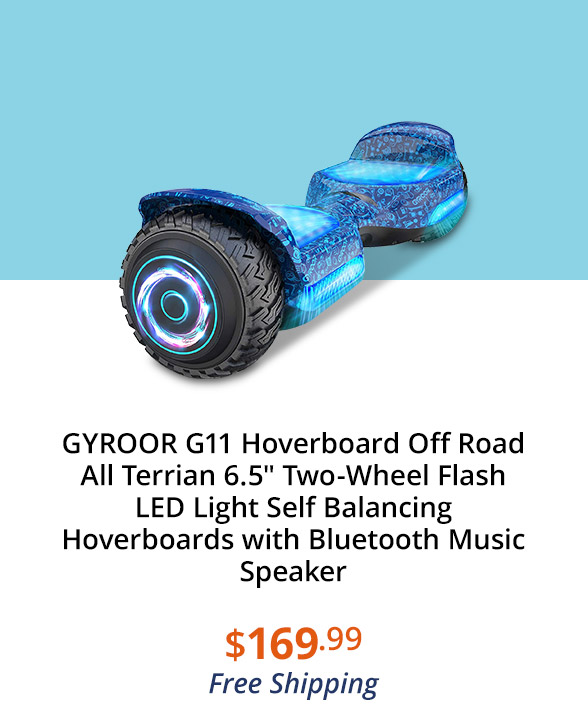 GYROOR G11 Hoverboard Off Road All Terrian 6.5" Two-Wheel Flash LED Light Self Balancing Hoverboards with Bluetooth Music Speaker