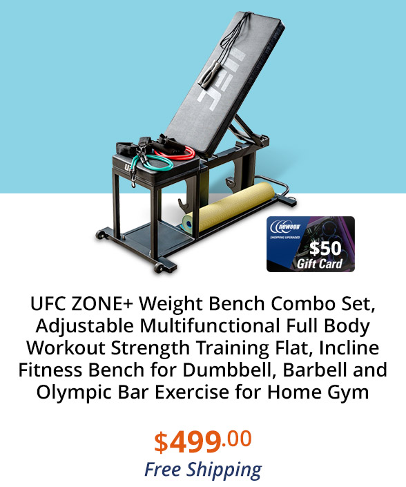 UFC ZONE+ Weight Bench Combo Set, Adjustable Multifunctional Full Body Workout Strength Training Flat, Incline Fitness Bench for Dumbbell, Barbell and Olympic Bar Exercise for Home Gym